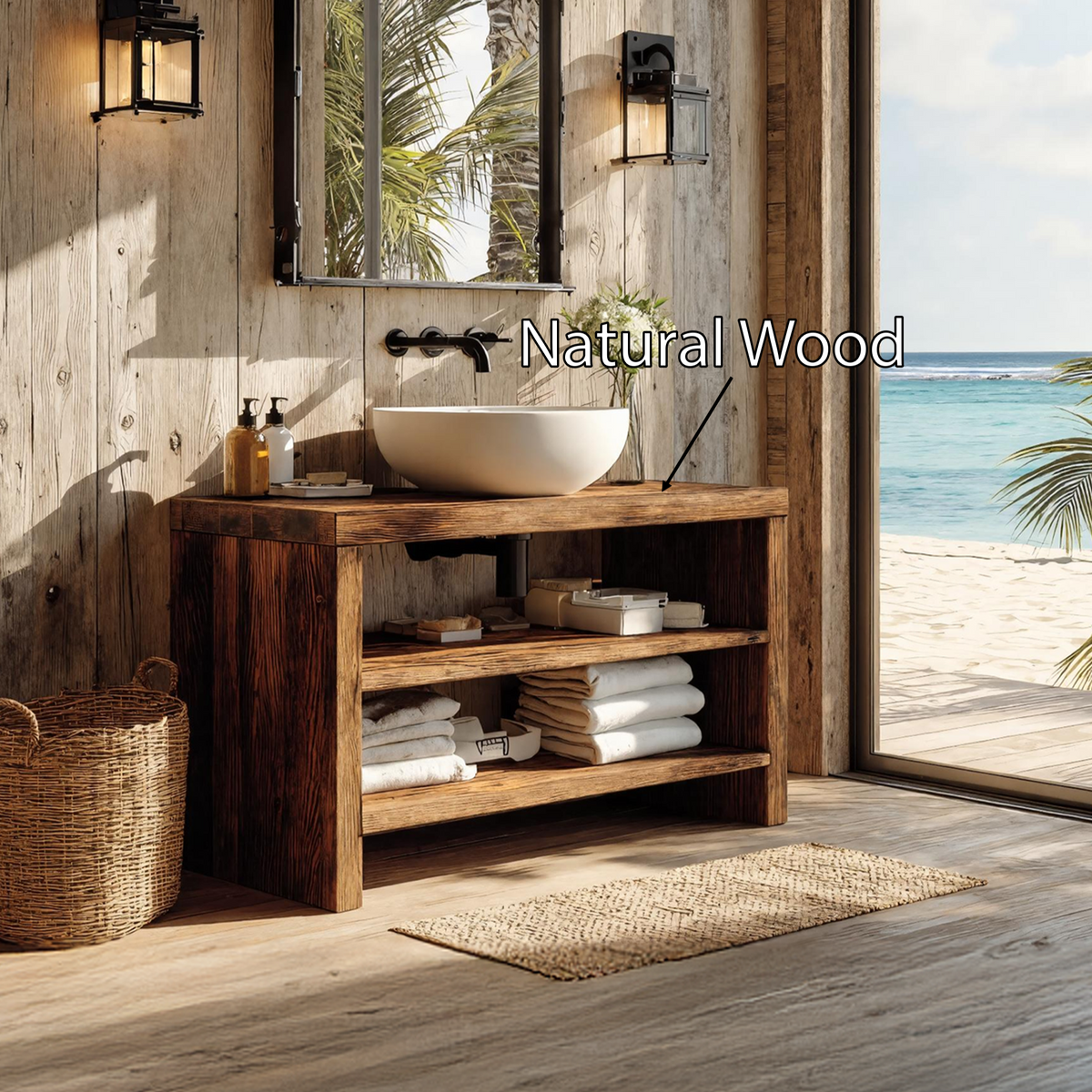 Live Edge Vanity Rustic Style For Bathroom Design