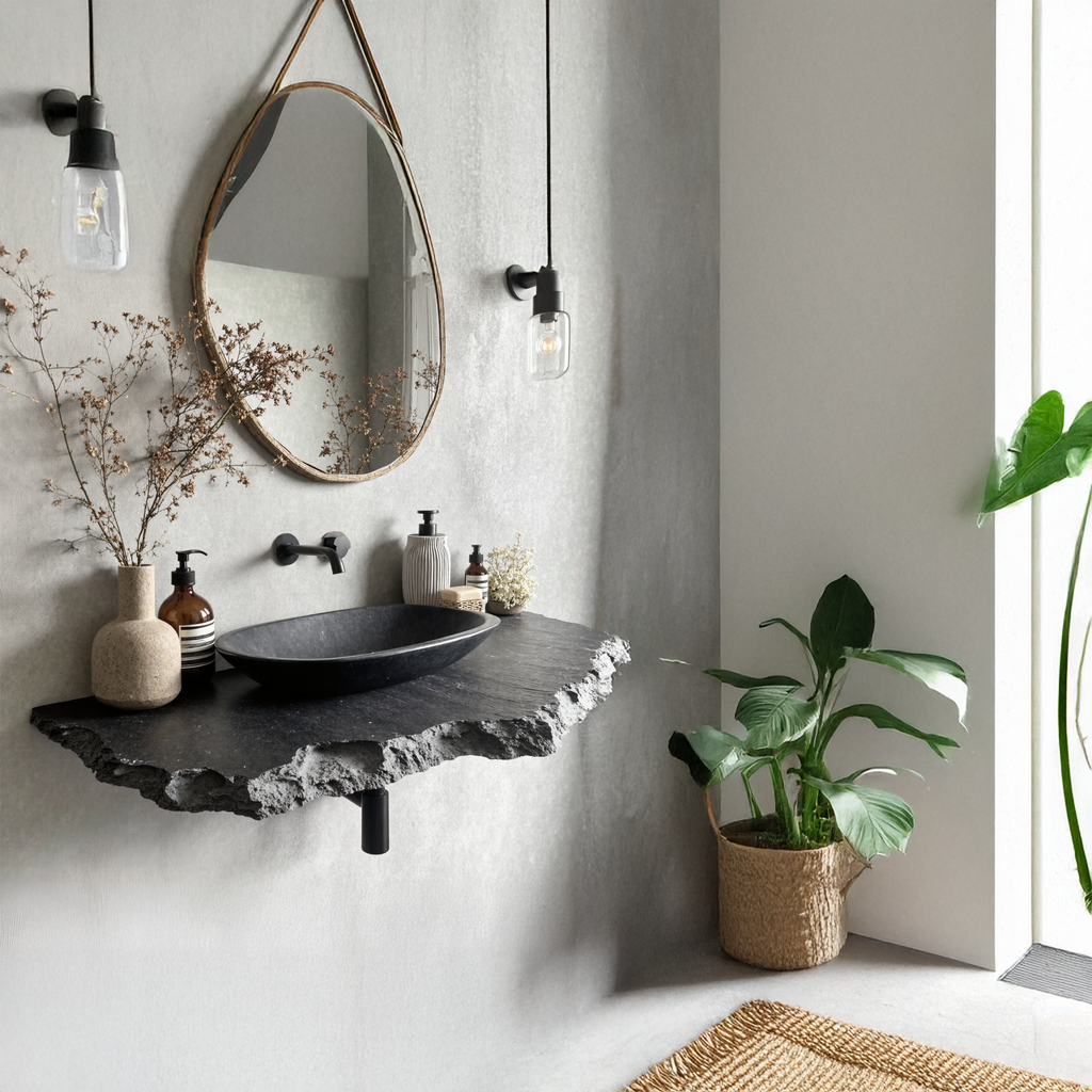 Live Edge Bathroom Vanity Shelf Wall