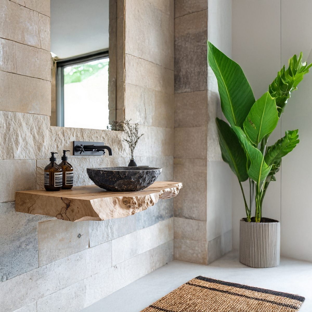 Bathroom Vanity Shelf, Handcrafted Wooden Floating Sink Shelf