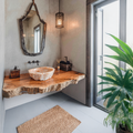 Compact Rustic Bathroom Floating Shelf With Stylish Design