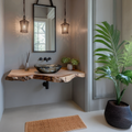 Custom Rustic Floating Bathroom Vanity Shelf With Rustic Charm
