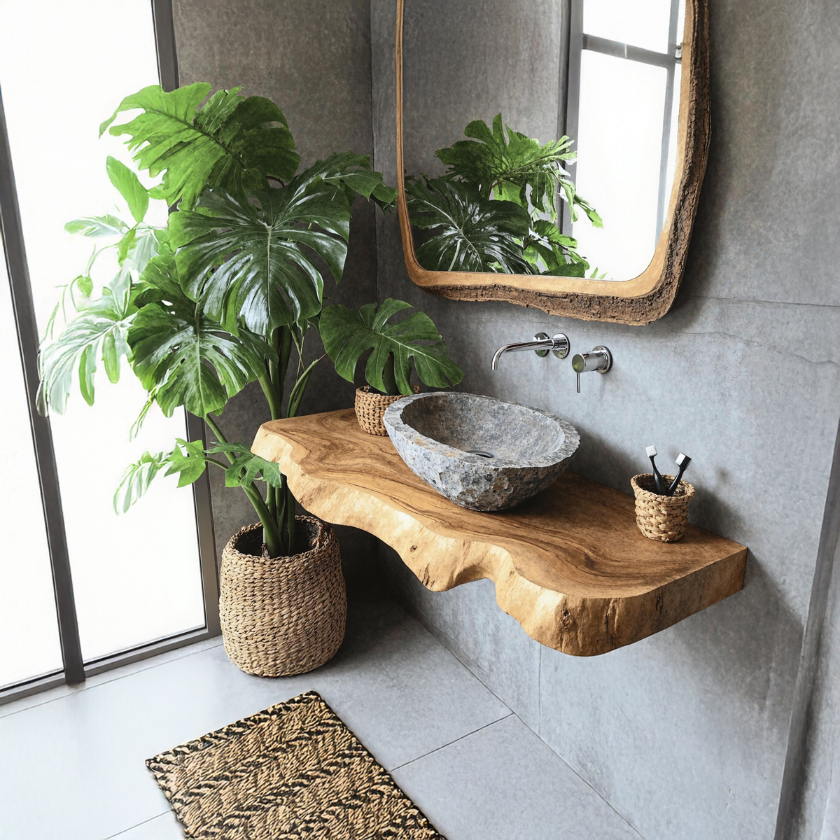 Farmhouse Wooden Floating Vanity For Furniture Decor