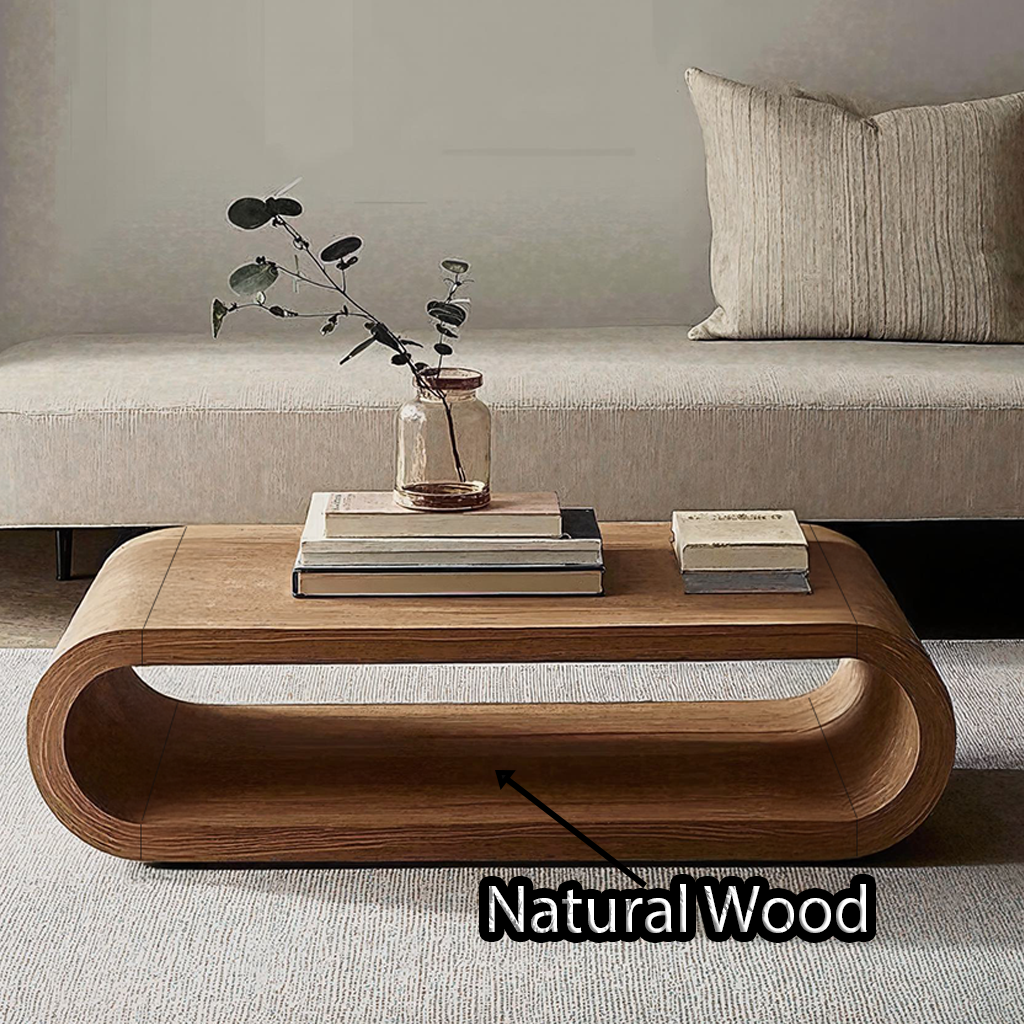 Vintage Coffee Table, Antique-Style Natural Wood for Family Rooms