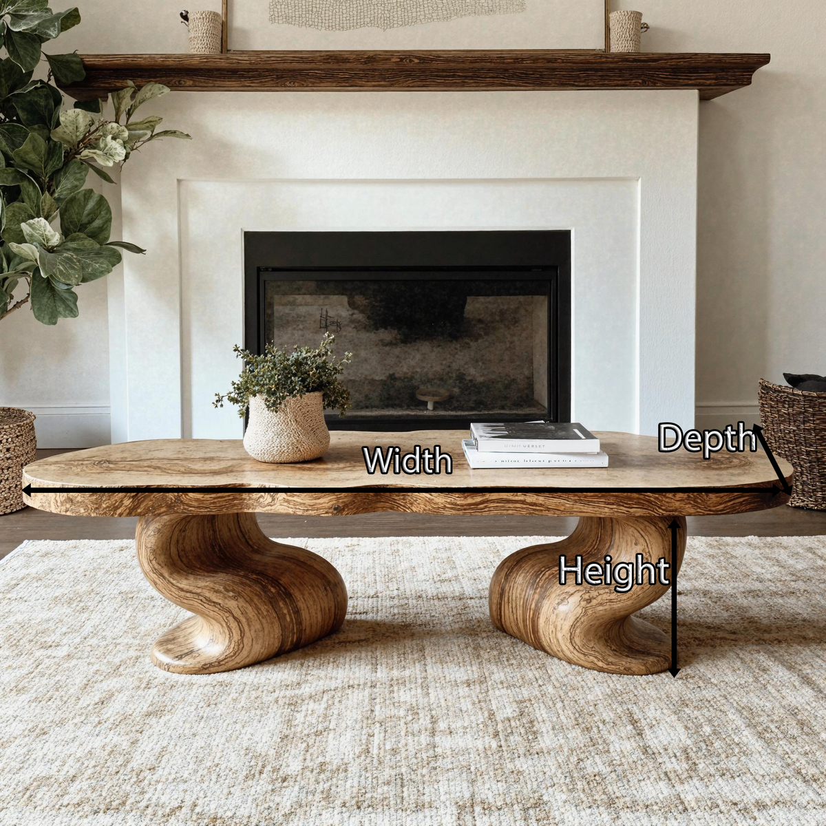 Handcrafted Wood Coffee Table Nature Inspired