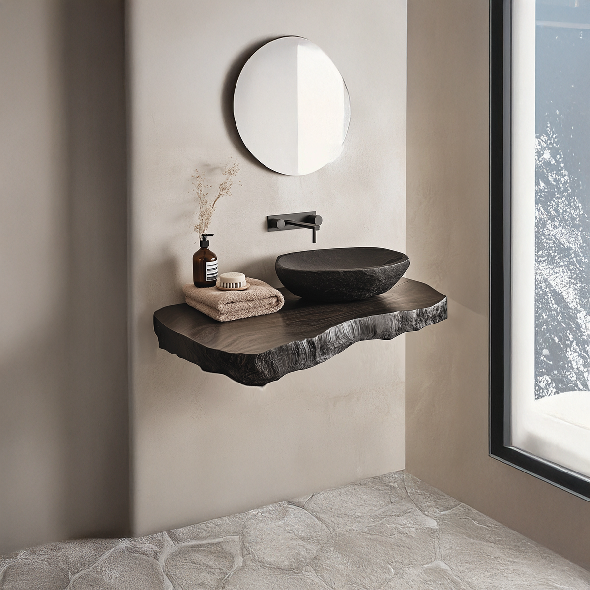 Custom Shelf Vanity Solid Wood Decor Home