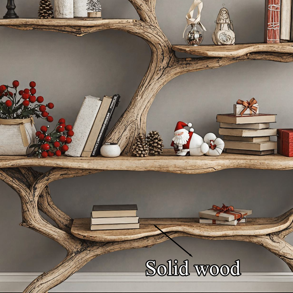 Custom Console Table With Driftwood Bookcase Tree Bookshelf