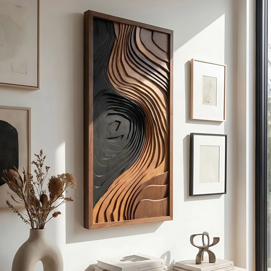 Contemporary Abstract Wood Wall Art Panel