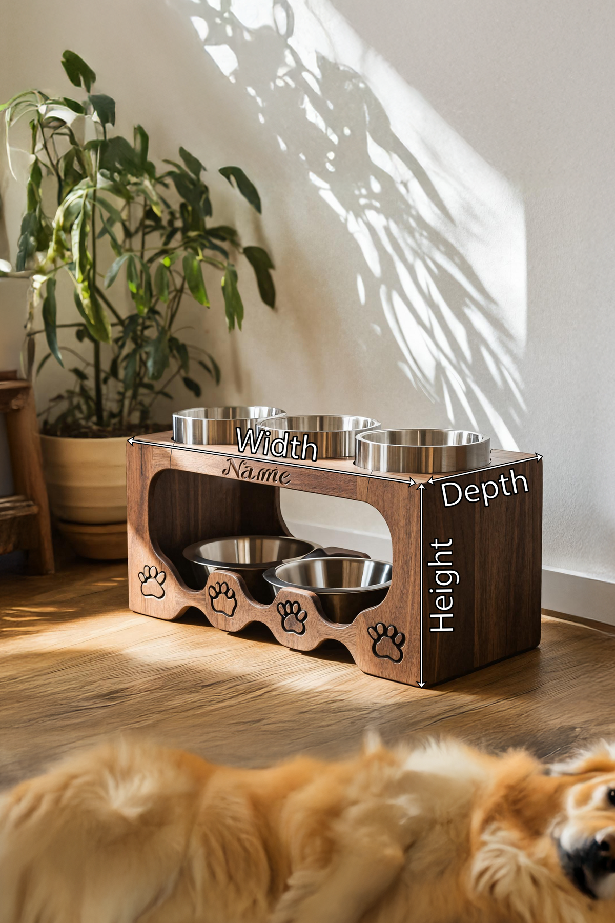 Handcrafted Elevated Pet Food Stand For Dogs
