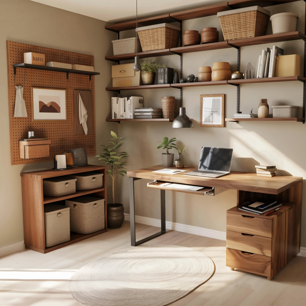 Contemporary Desk with Drawer For Home Office Workspace