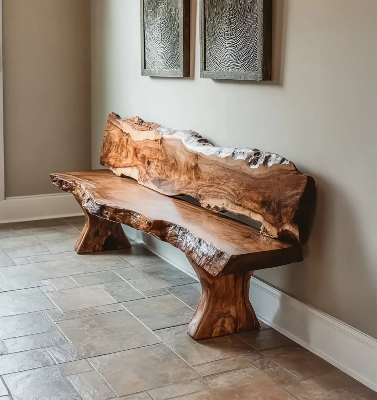 Live Edge Solid Wood Bench