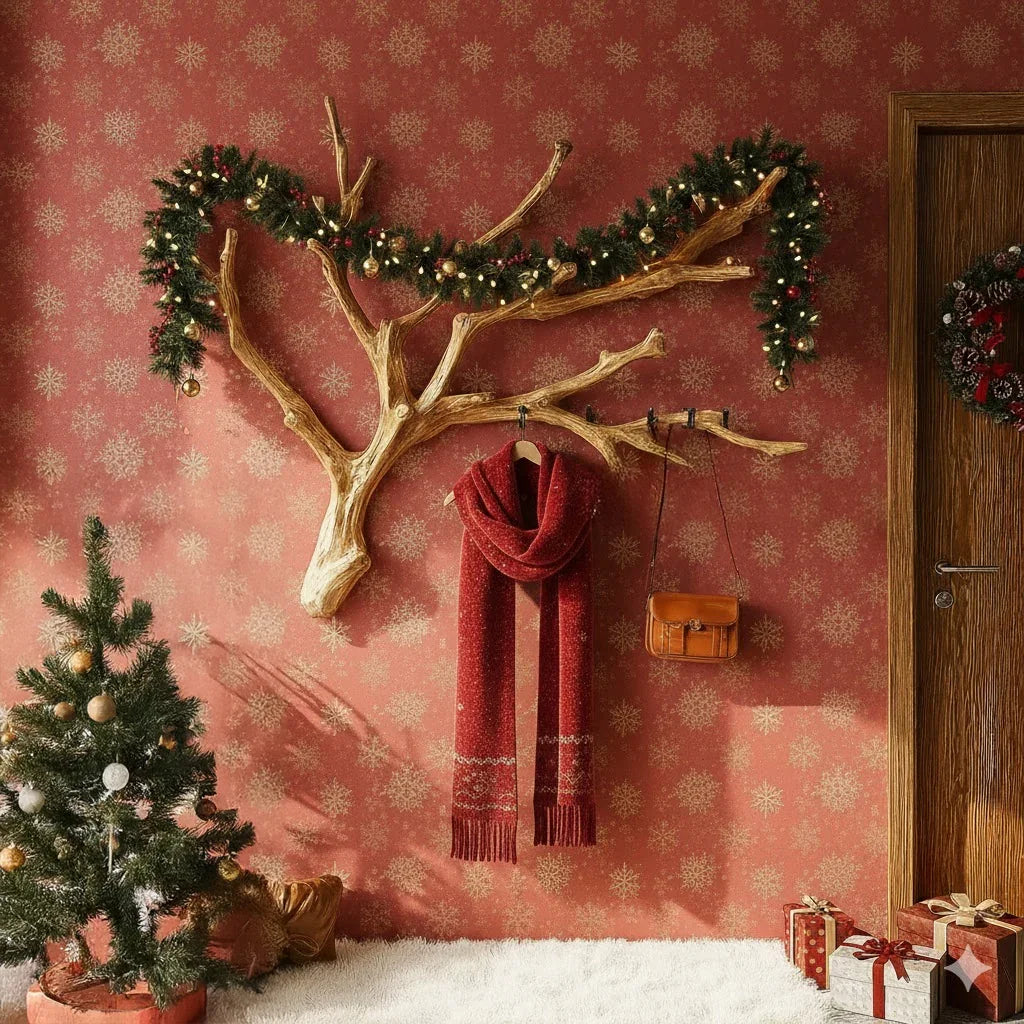 Christmas Tree Branch Coat Rack