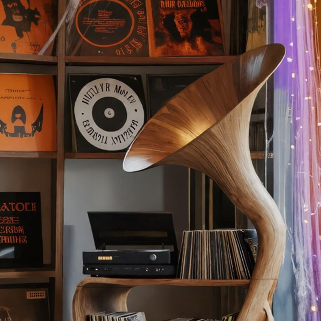 Farmhouse Solid Wood Record Stand For Bedroom Halloween Furniture