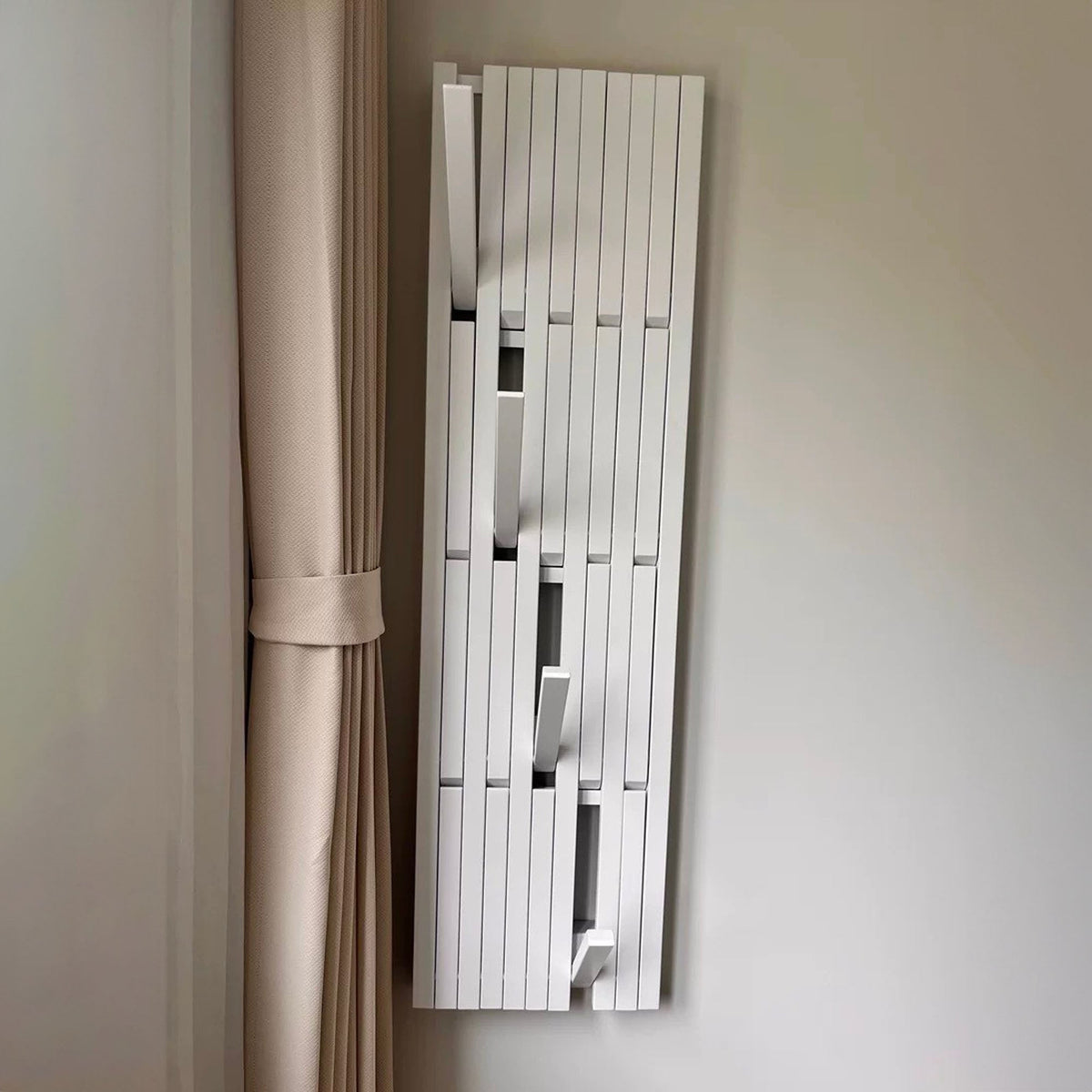 Piano Coat Rack, Modern Wall Mounted Solid Wood Hooks