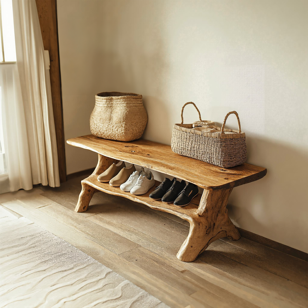 Handmade Hallway Bench Shoe Rack