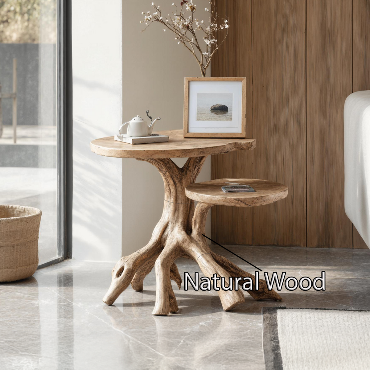 Farmhouse Live Edge End Table Entryway Table