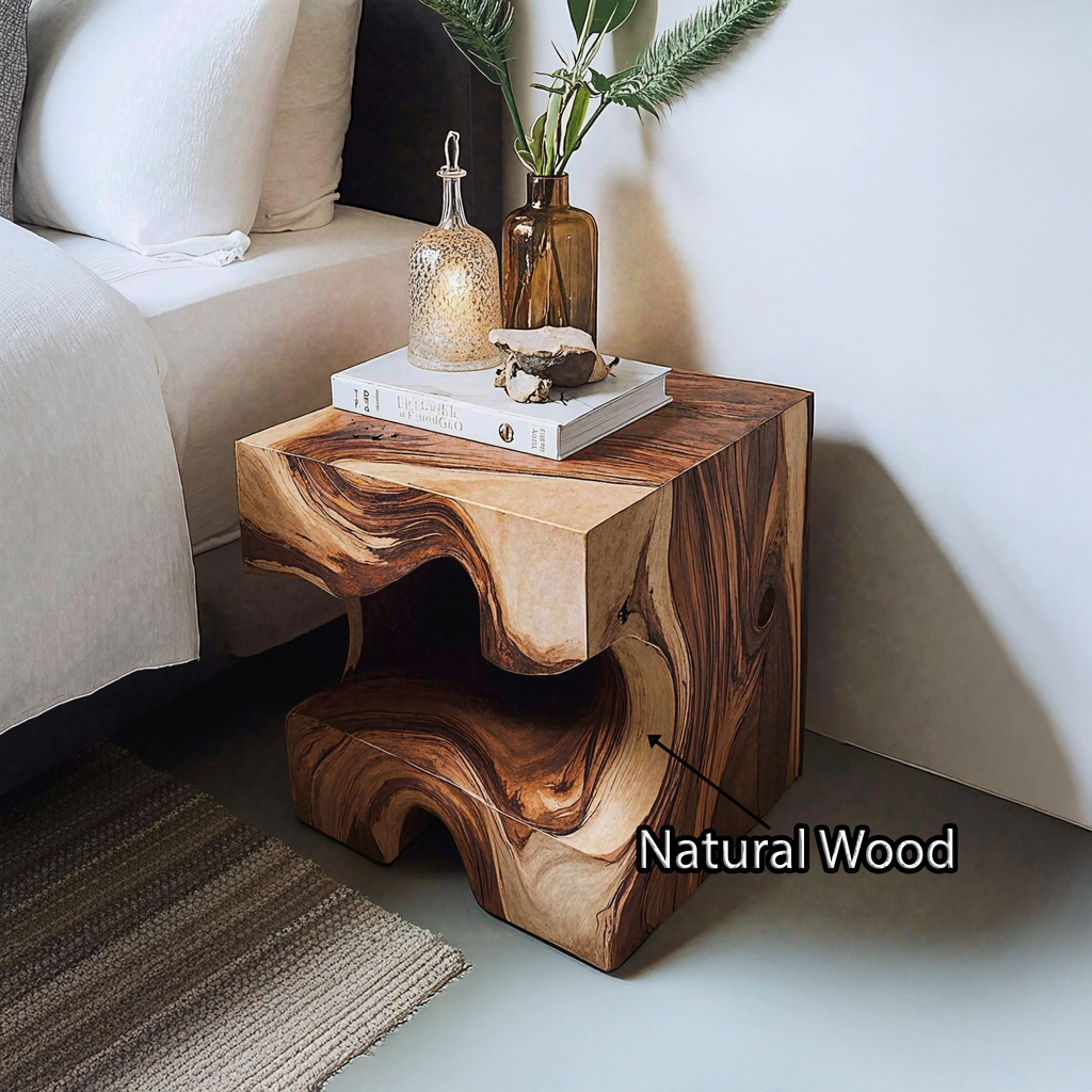 Live Edge End Table Rustic End Table For Bedroom