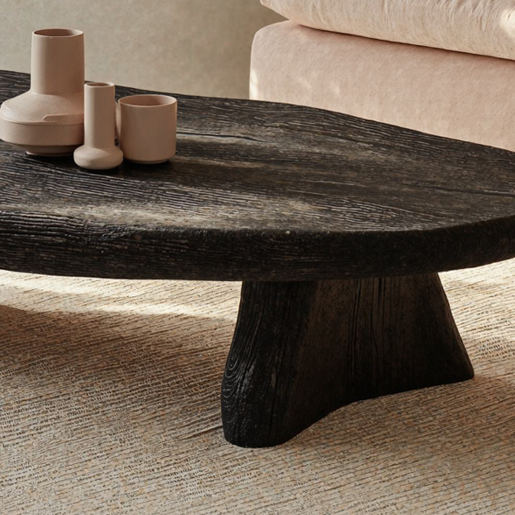 Black Modern Wood Coffee Table Home Decor