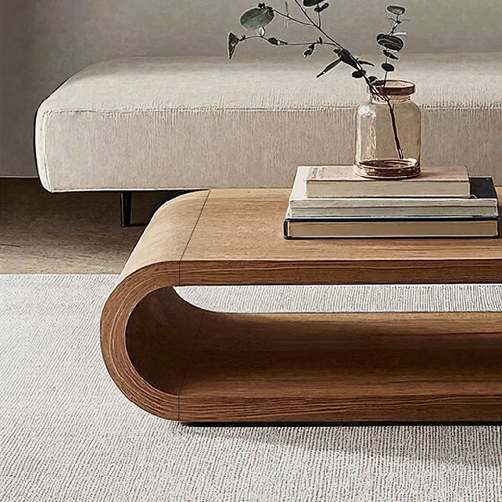 Vintage Coffee Table, Antique-Style Natural Wood for Family Rooms