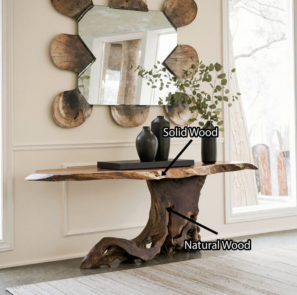 Cantilevered Console Table, Modern Solid Wood Entryway Accent