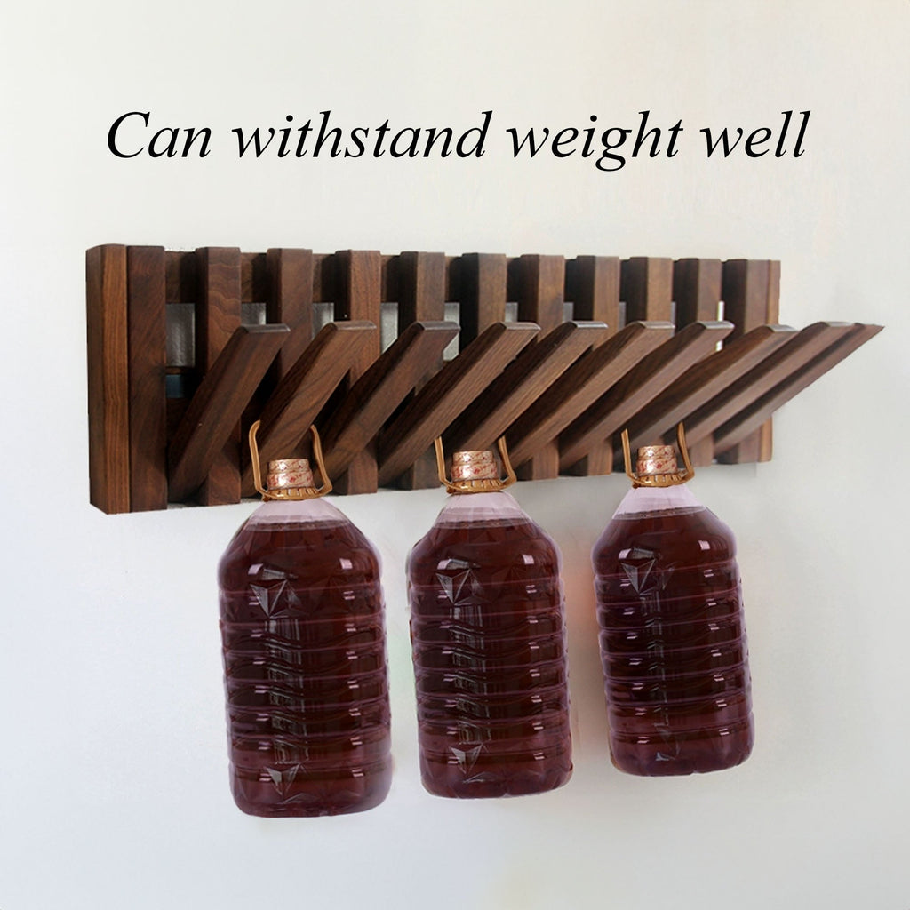 Piano Wall Coat Rack, Oak or Walnut Solid Wood Hat Rack