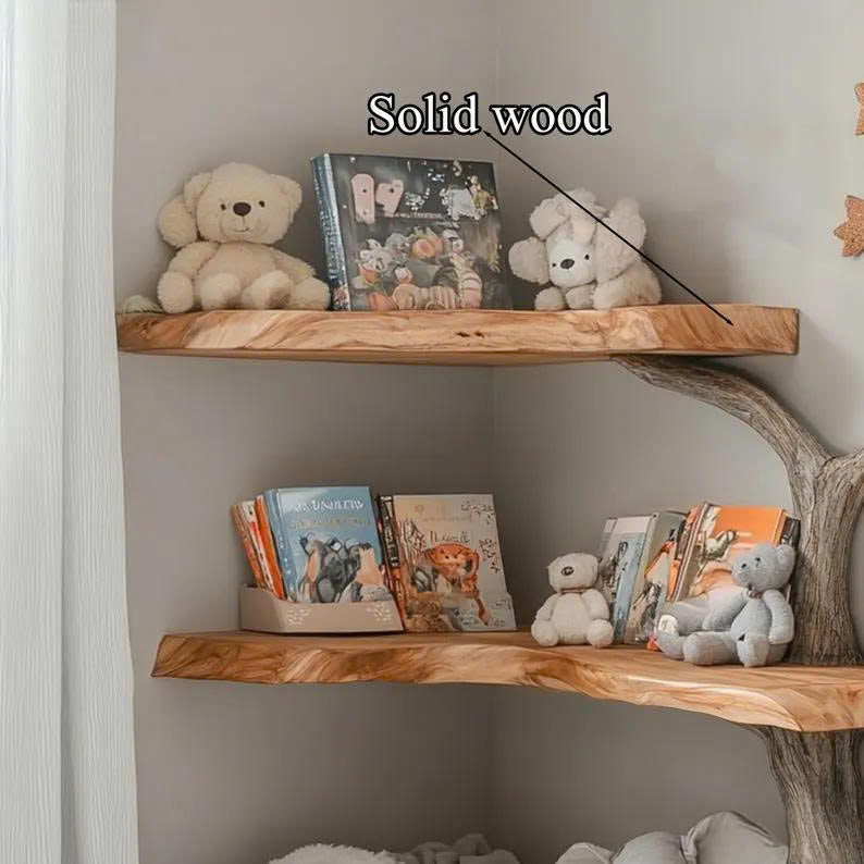 Kids Tree Bookshelf Solid Wood Room Decor Gift