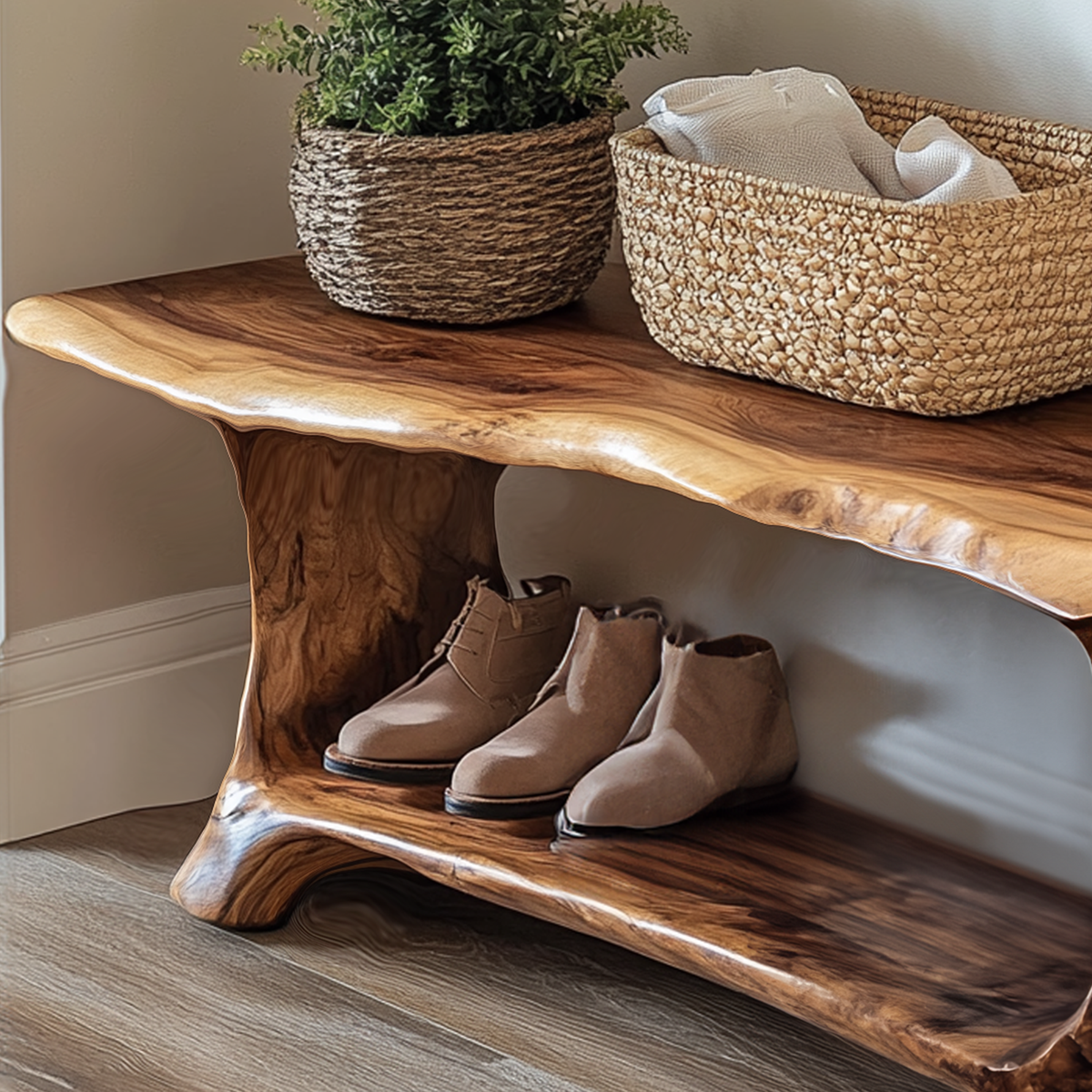 Handmade Entryway Shoe Bench Rack Livingroom Furniture