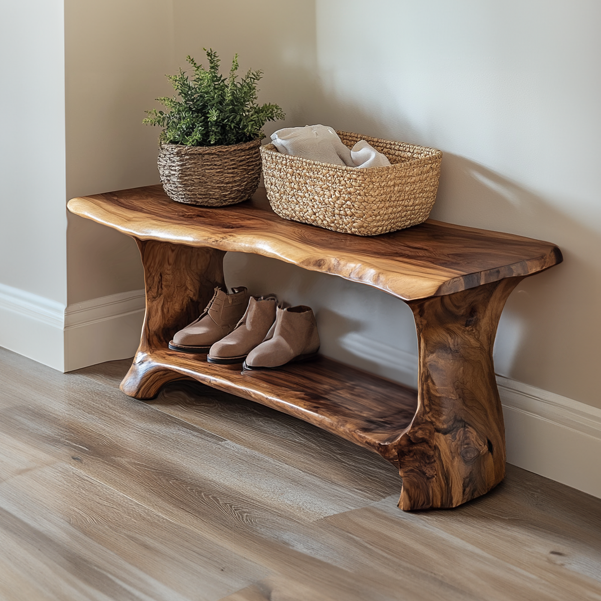 Handmade Entryway Shoe Bench Rack Livingroom Furniture