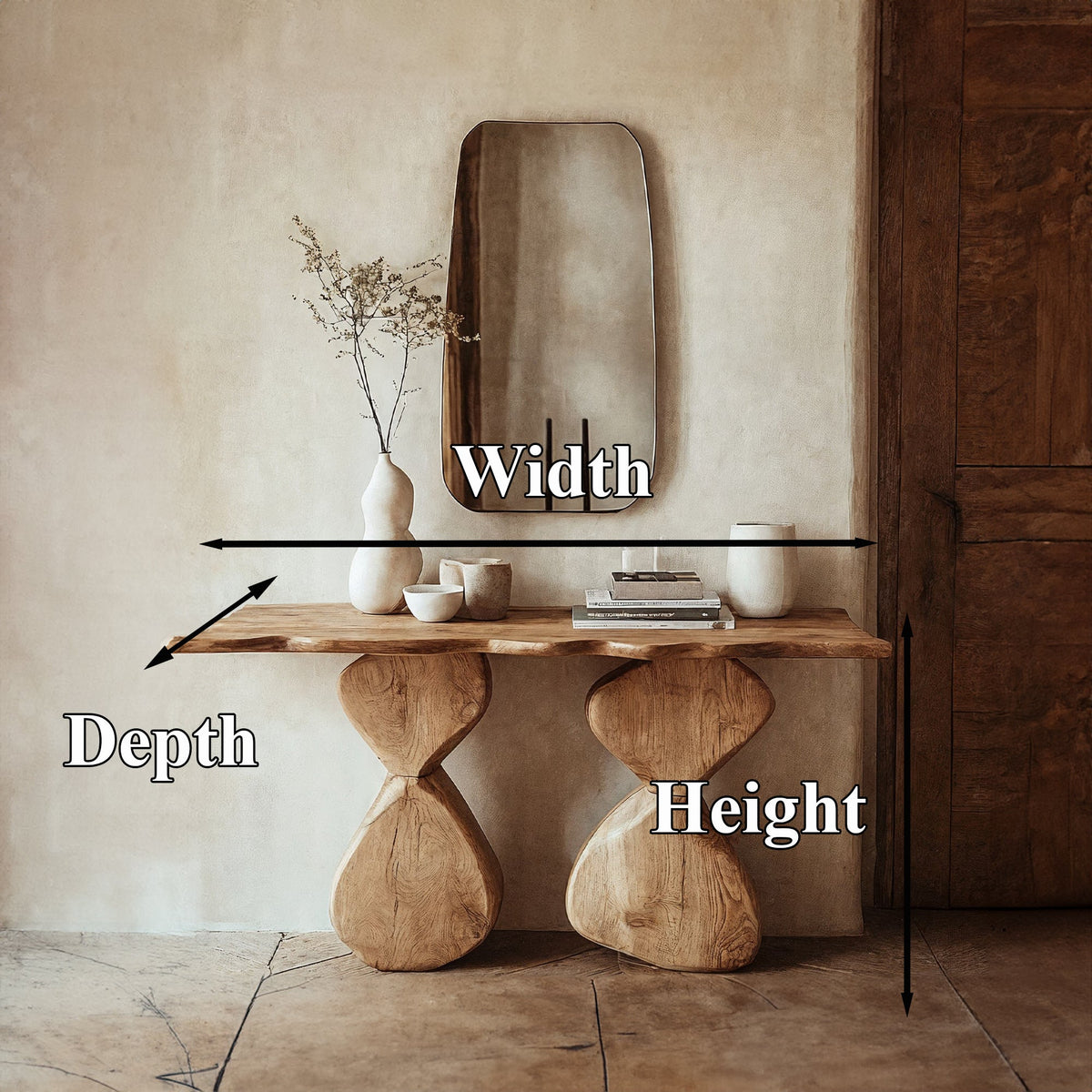 Entryway Console Table Solid Wood