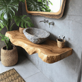 Floating Bathroom Vanity, Farmhouse Wooden Wall-Mounted Sink Shelf