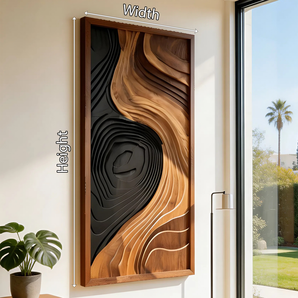 Contemporary Abstract Wood Wall Art Panel