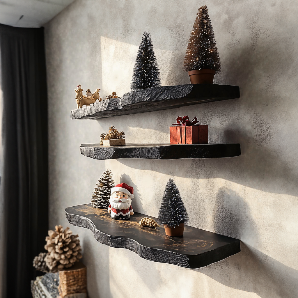 Black Floating Shelf Live Edge Xmas Floating Shelf Plans