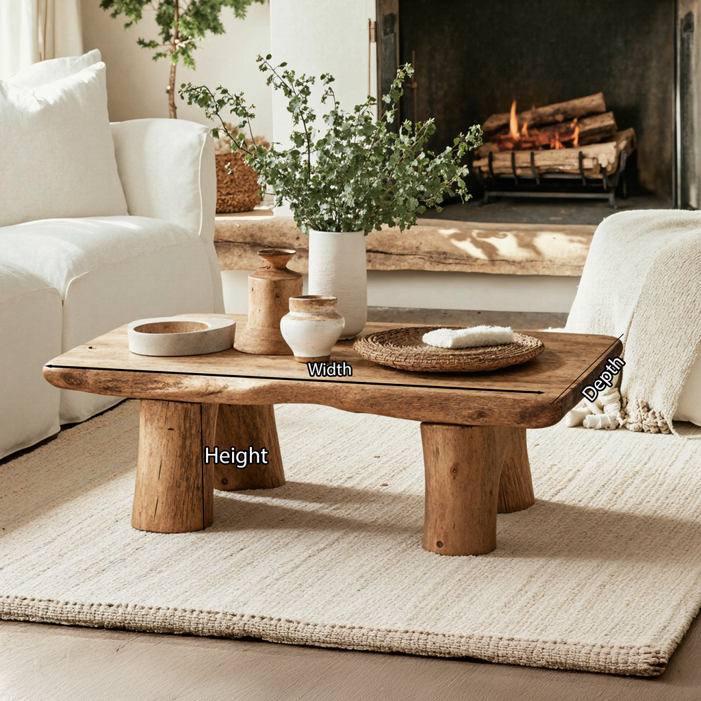 Farmhouse Wood Coffee Table For Living Room