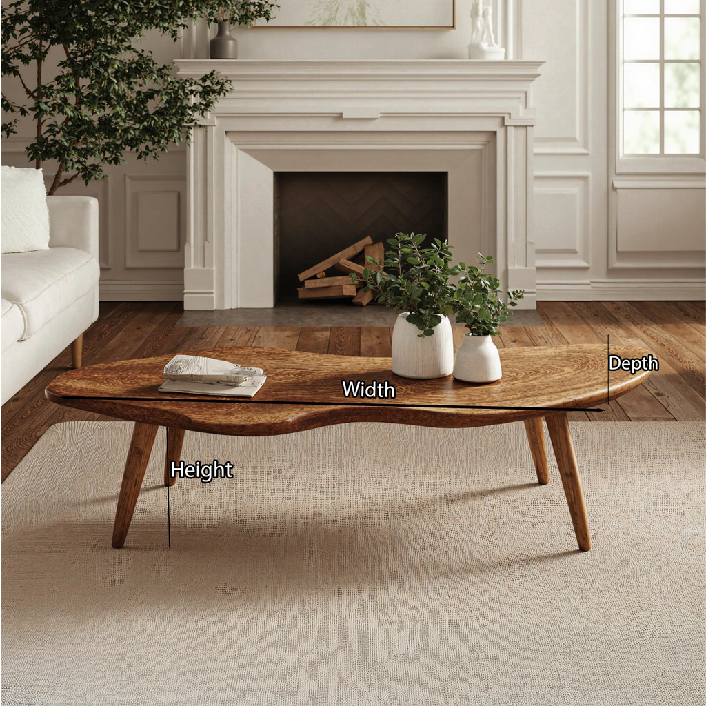 Live Edge Coffee Table, Rustic Solid Wood Centerpiece for Living Room