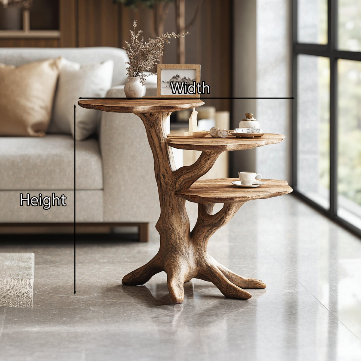 Handcrafted Solid Wood End Table Modern Living