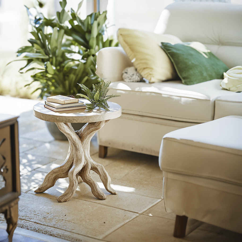 Live Edge End Table, Farmhouse Natural Wood Accent Table