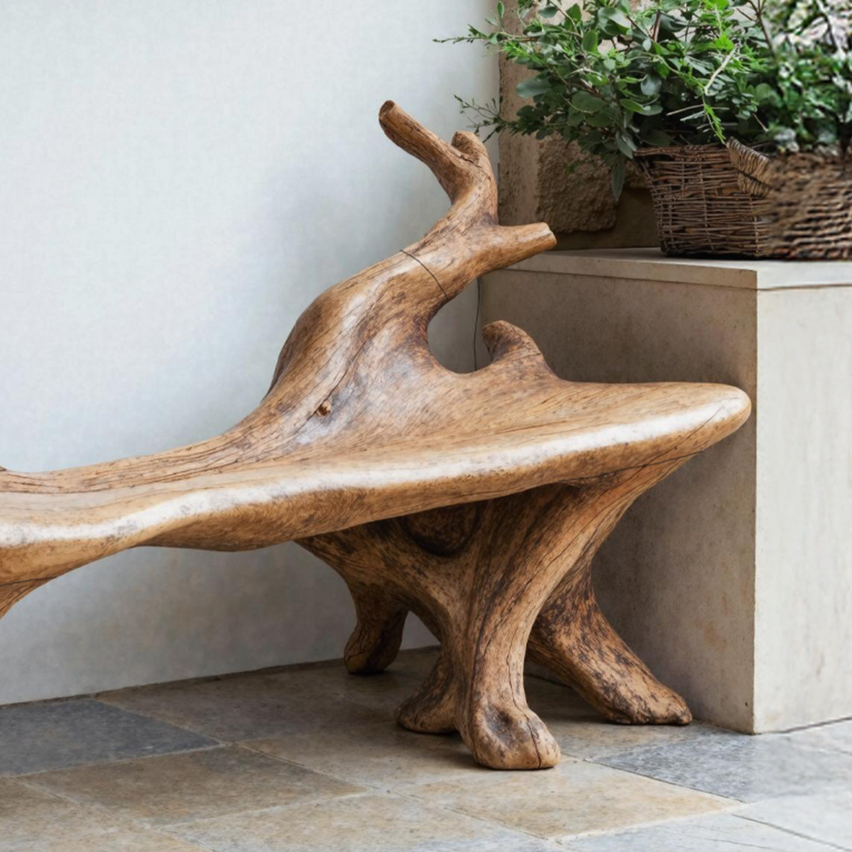 Farmhouse Wooden Bench For Cozy Living Room Accents