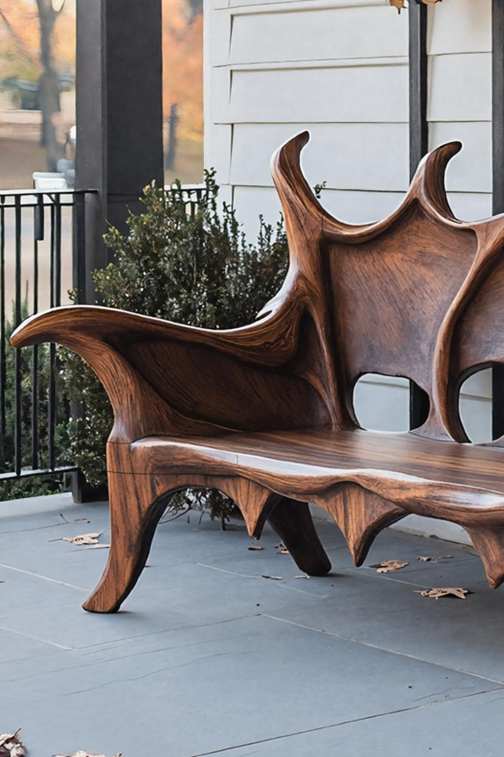 Farmhouse Live Edge Outdoor Bench For Patio And Garden Decor