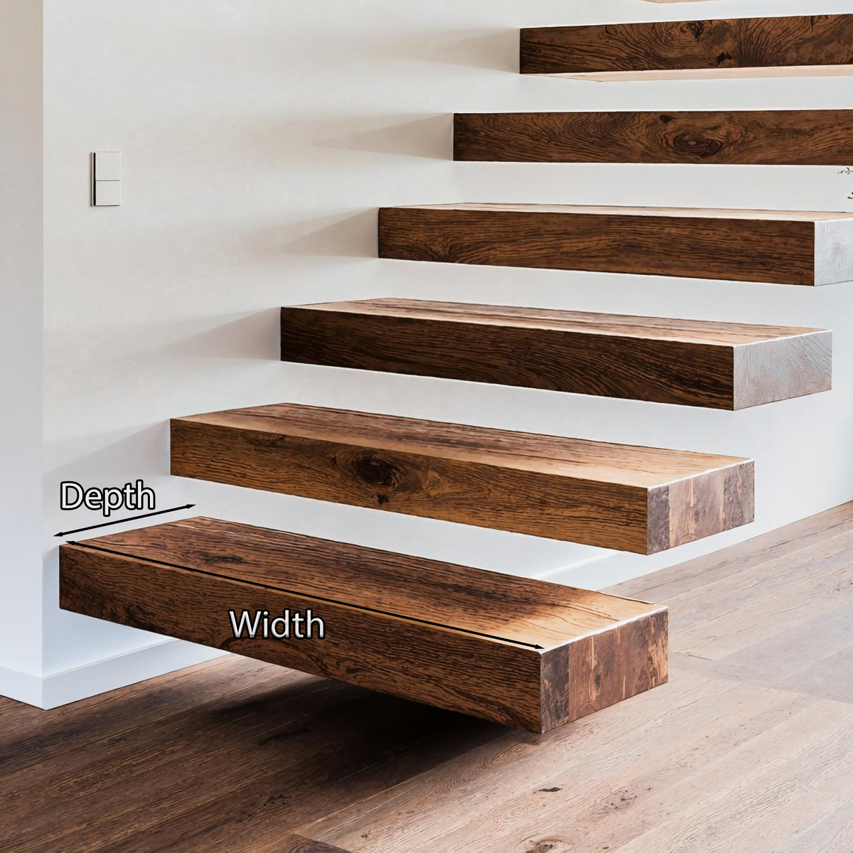 Farmhouse Solid Wood Stair Rustic Home Feature