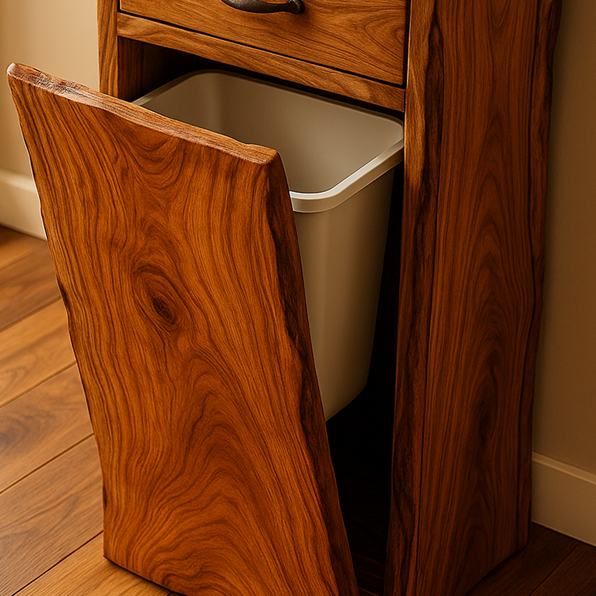 Handcrafted Tilt Out Trash Can Furniture For Kitchen Storage