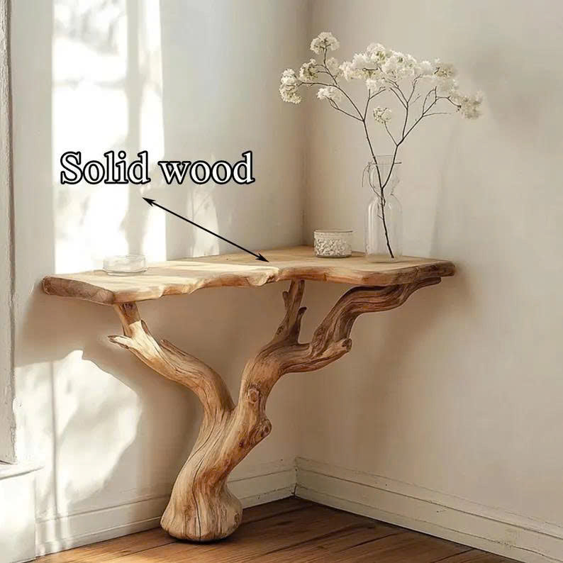 Handcrafted Wooden Corner Table Decor Home Gifts