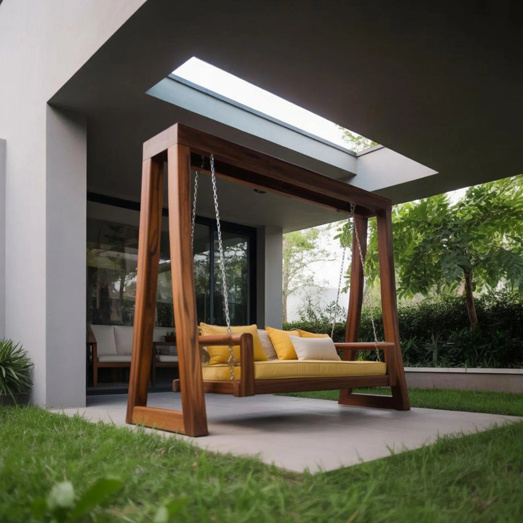 Contemporary Outdoor Swing Bench For Garden Patio Relaxation