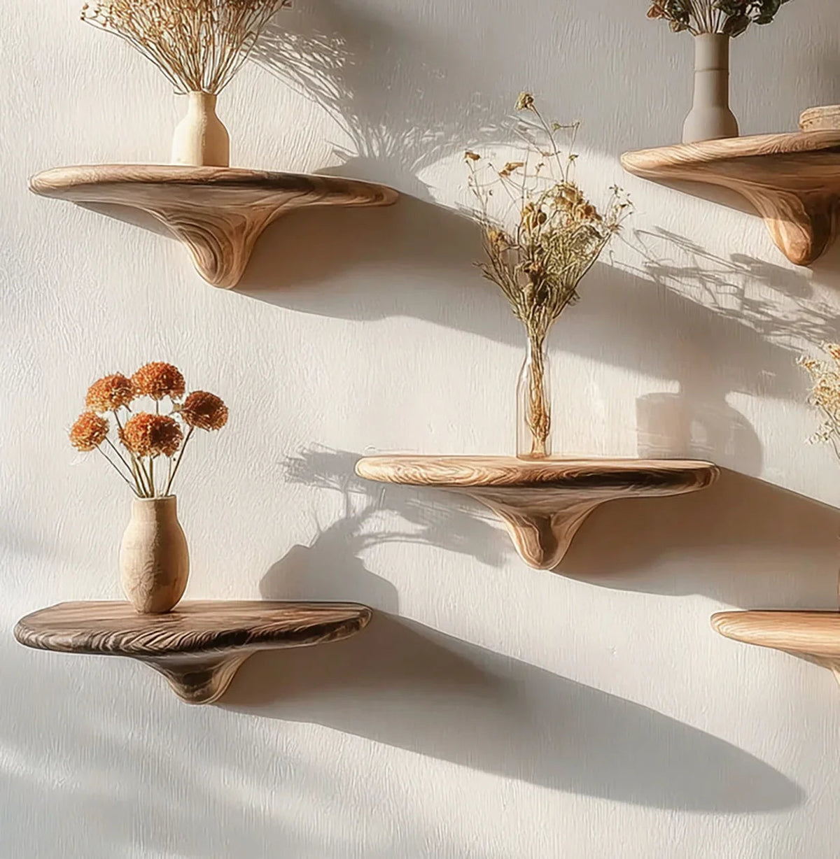 Handcrafted Solid Wood Wall Shelf