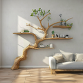 Tree Branch Floating Shelf, Driftwood Style Corner Bookshelf