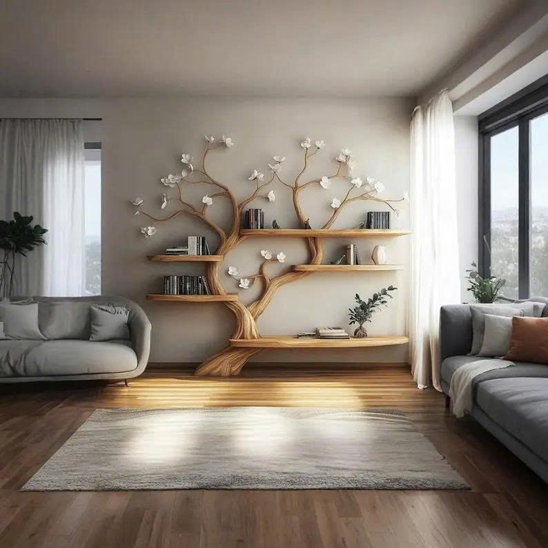 Handmade Wooden Bookshelf Home Decor Gift