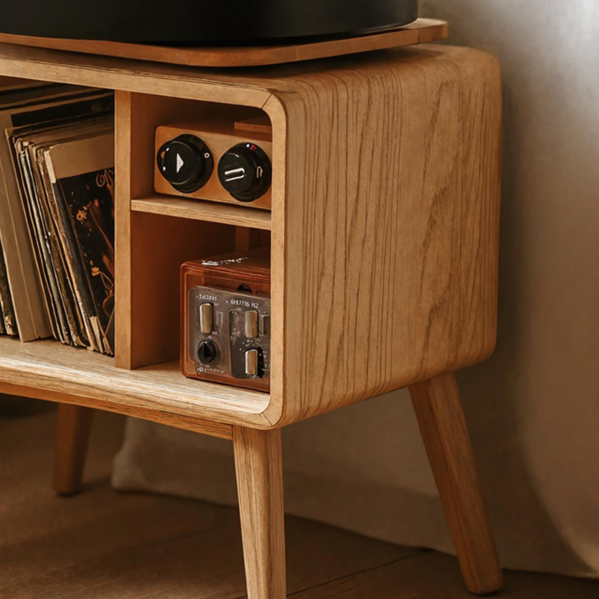 Classic Record Player Stand For Living Room, Bedroom, Office