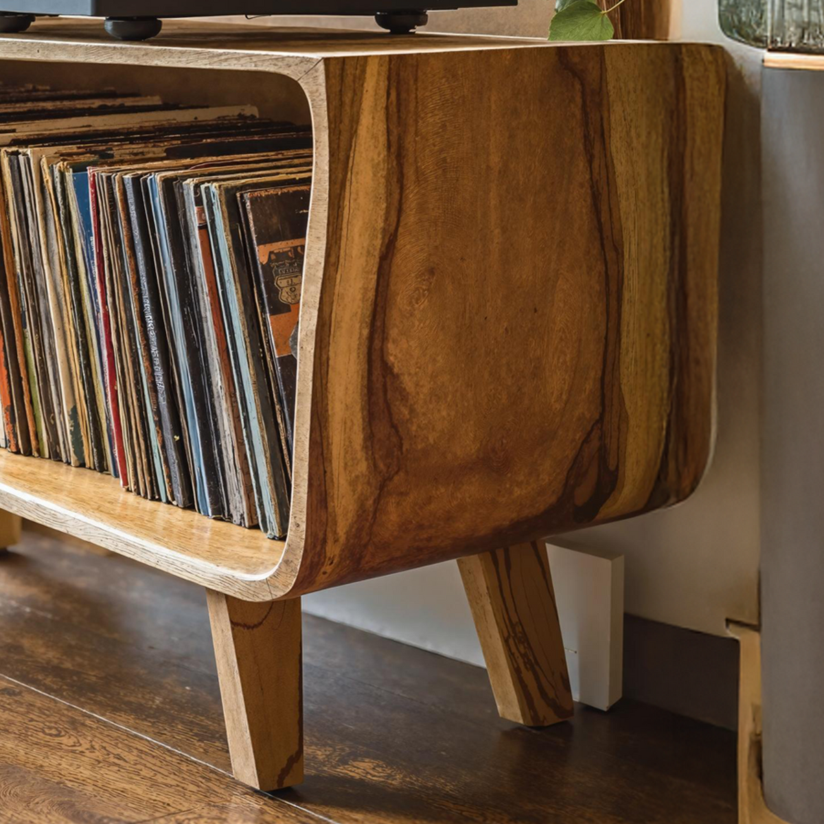 Record Player Stand, Minimalist Solid Wood Turntable Console