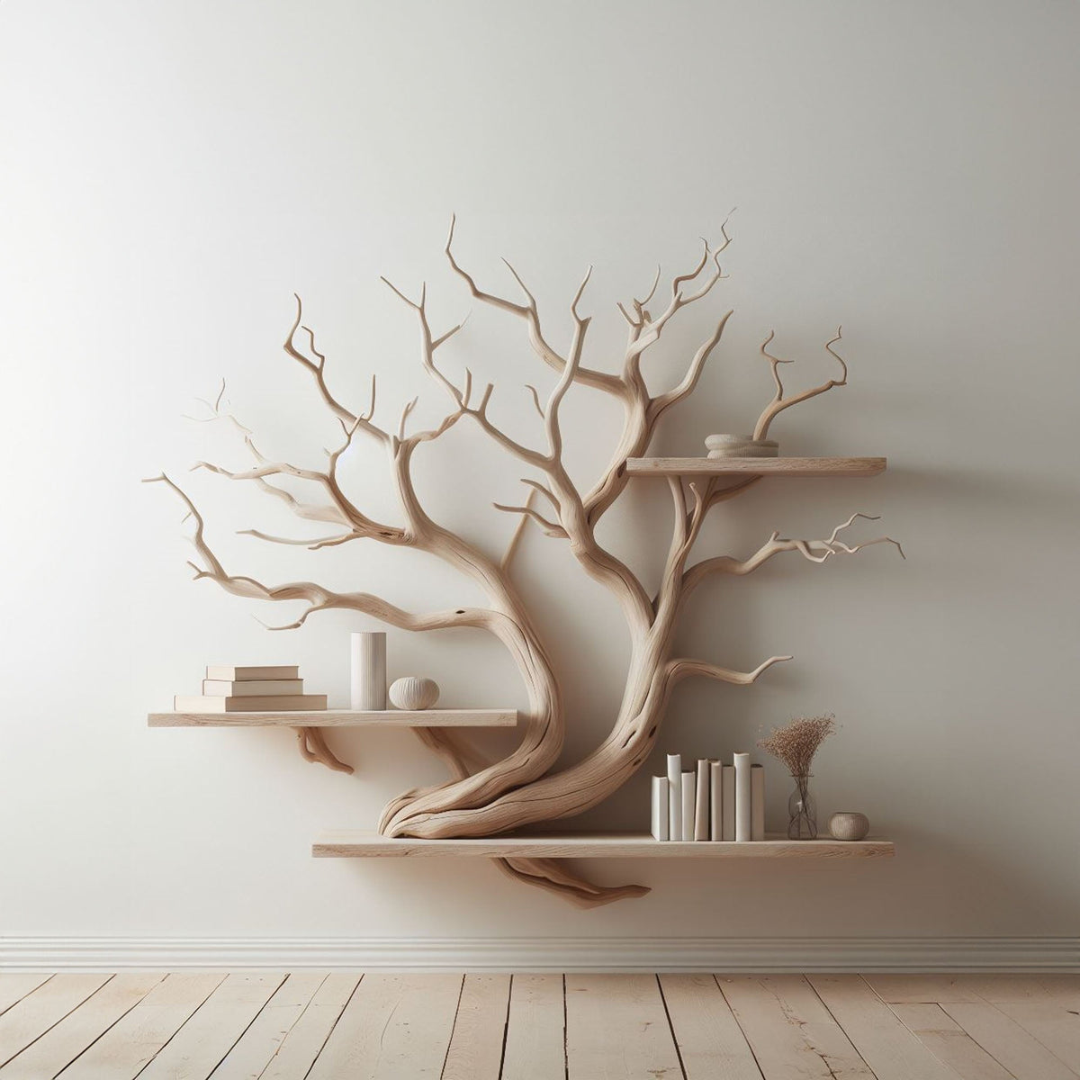 Artistic Tree Branch Floating Shelf Driftwood Art Decor