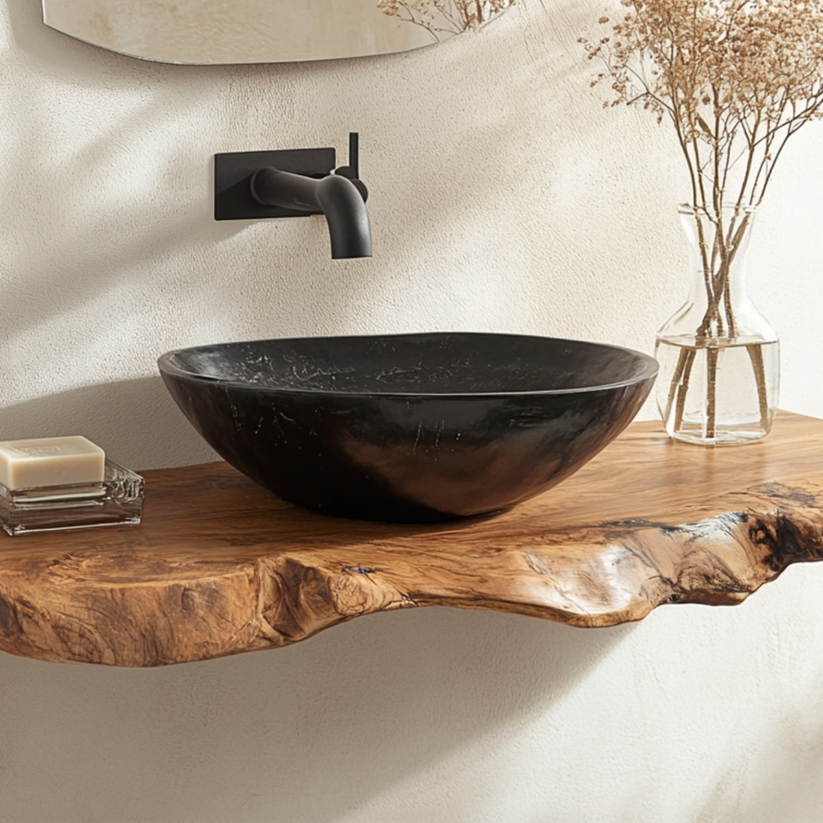 Handmade Live Edge Bathroom Vanity Shelf