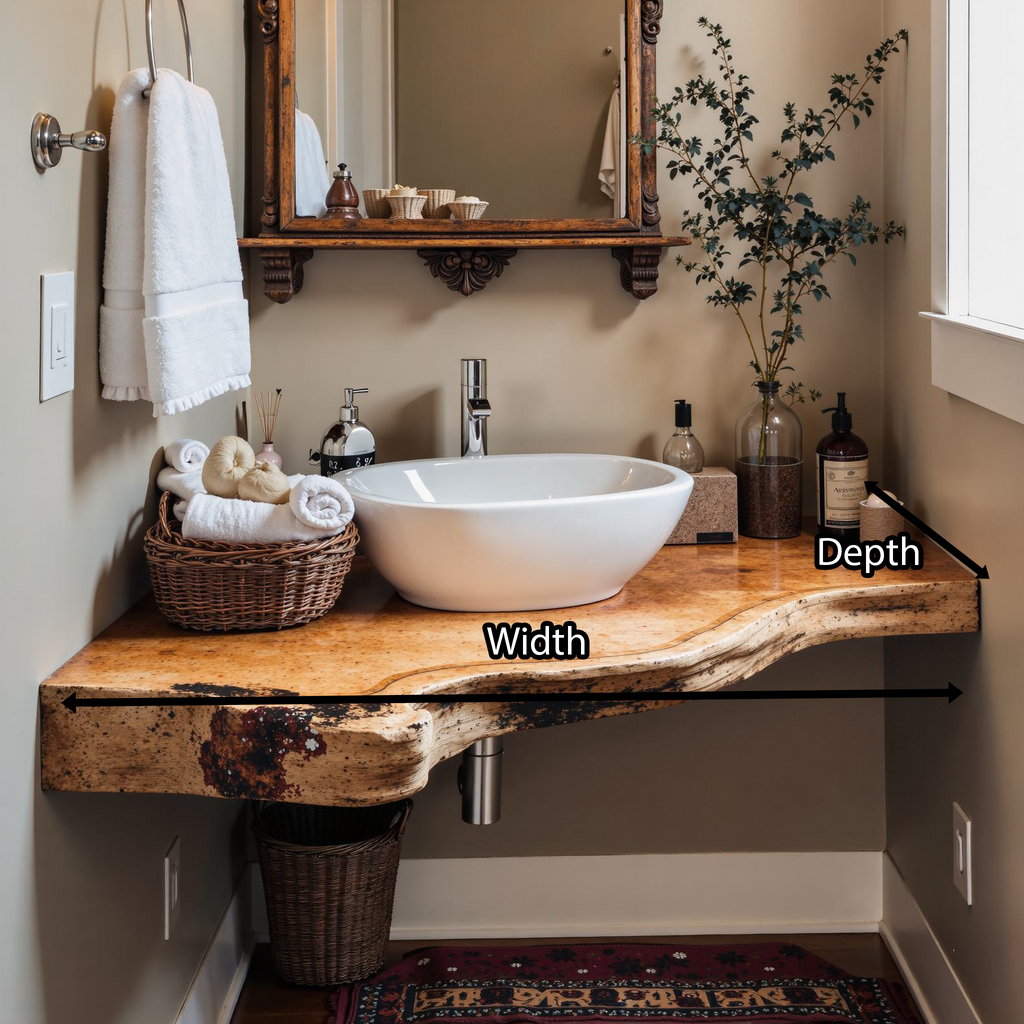 Floating Corner Shelf, Solid Wood Bathroom Wall Shelf for Sinks