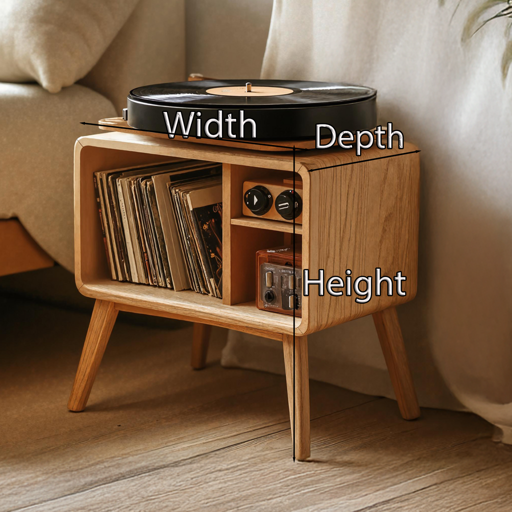 Classic Record Player Stand For Living Room, Bedroom, Office